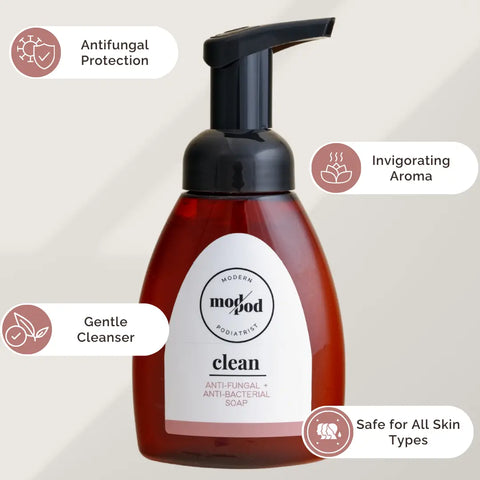 antifungal peppermint and grapefruit cleansing wash | CLEAN Modern Podiatrist